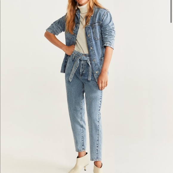 High Waisted Mom Jeans Mango Medium - Picture 1 of 8